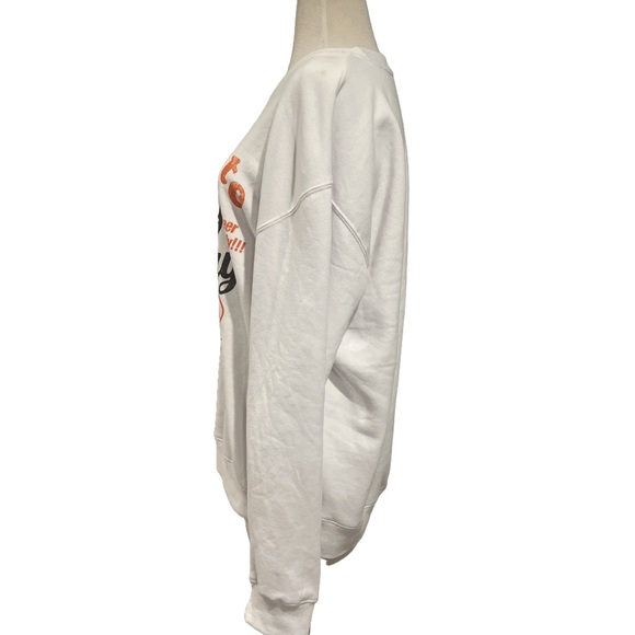 Goodie Two Sleeves White Graphic crewneck Sweatshirt - Picture 4 of 5